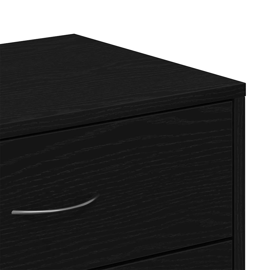 Dressoir met 6 lades 50x34x96 cm spaanplaat zwart eikenkleurig