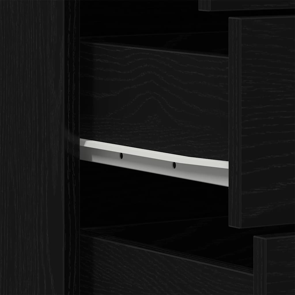 Dressoir met 6 lades 50x34x96 cm spaanplaat zwart eikenkleurig