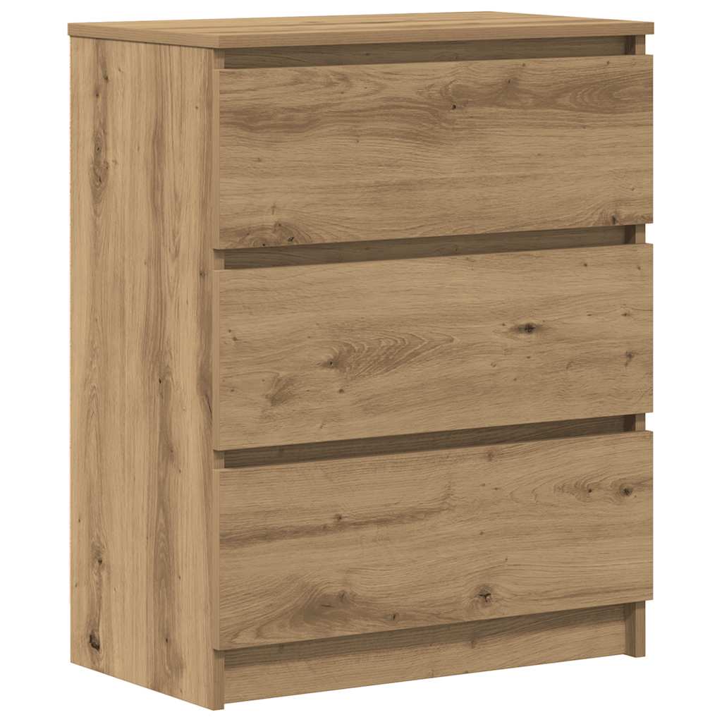 Dressoir 60x35x76 cm bewerkt hout artisanaal eikenkleur