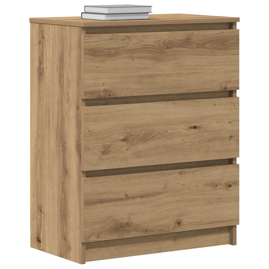 Dressoir 60x35x76 cm bewerkt hout artisanaal eikenkleur