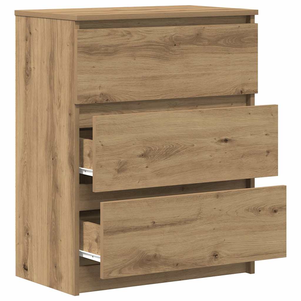 Dressoir 60x35x76 cm bewerkt hout artisanaal eikenkleur