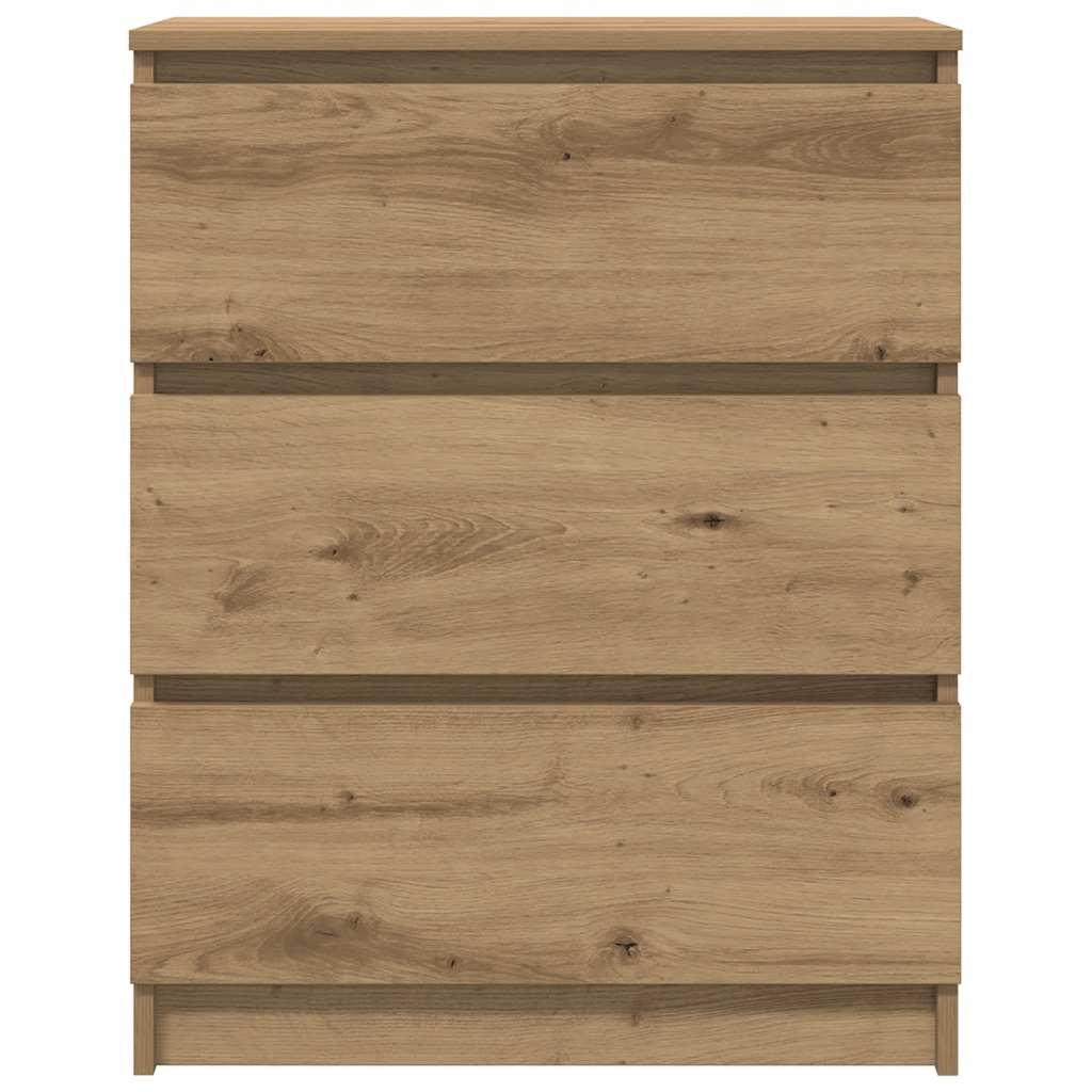 Dressoir 60x35x76 cm bewerkt hout artisanaal eikenkleur