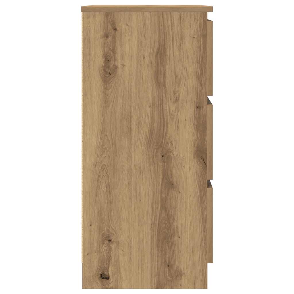Dressoir 60x35x76 cm bewerkt hout artisanaal eikenkleur