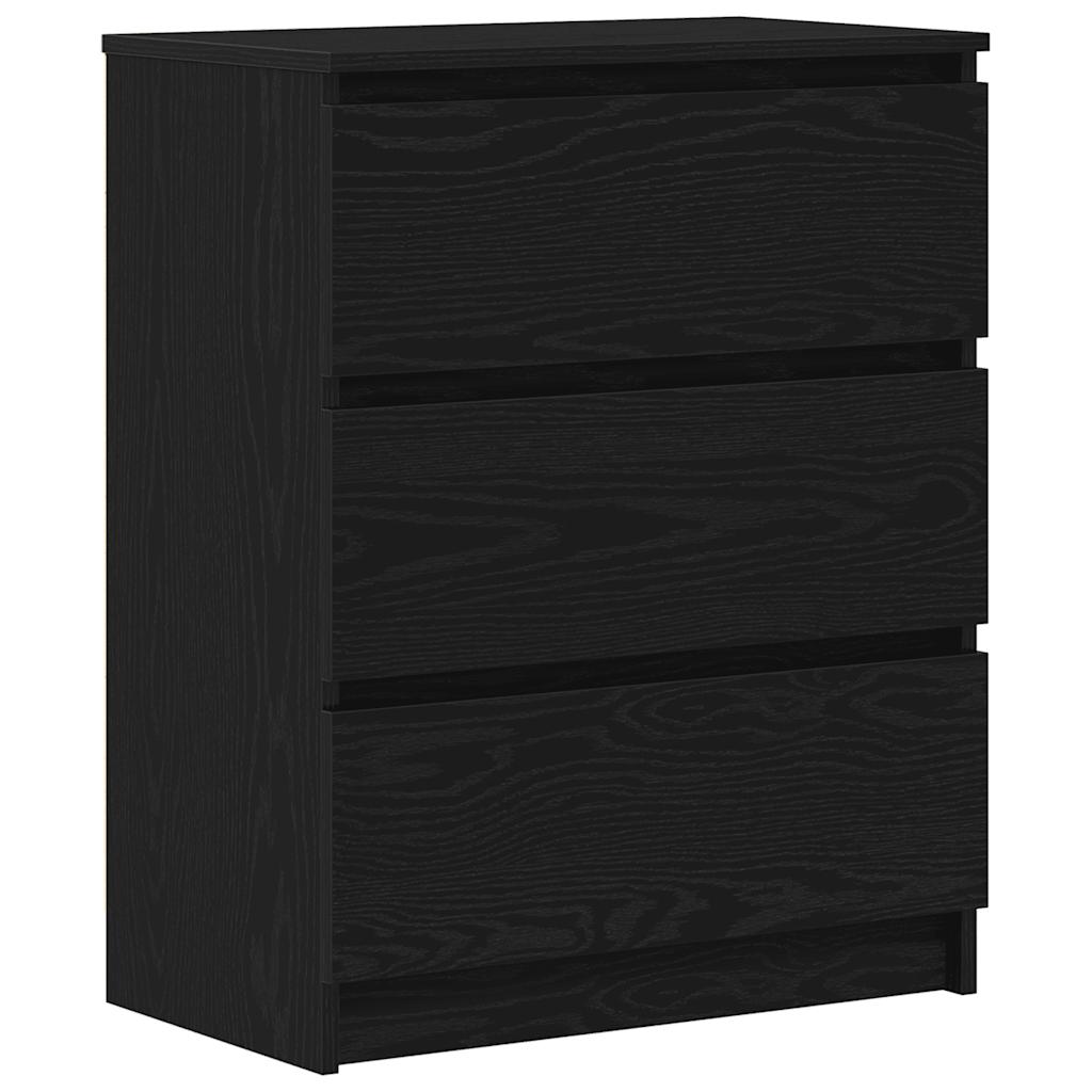 Dressoir 60x35x76 cm bewerkt hout zwart eikenkleurig