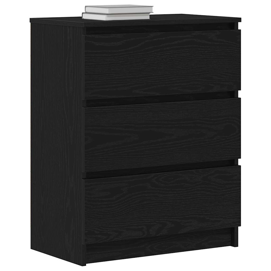 Dressoir 60x35x76 cm bewerkt hout zwart eikenkleurig