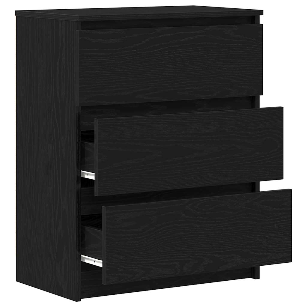 Dressoir 60x35x76 cm bewerkt hout zwart eikenkleurig