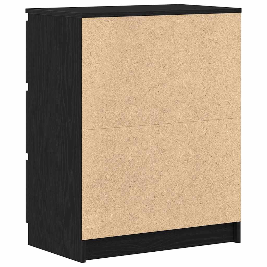 Dressoir 60x35x76 cm bewerkt hout zwart eikenkleurig