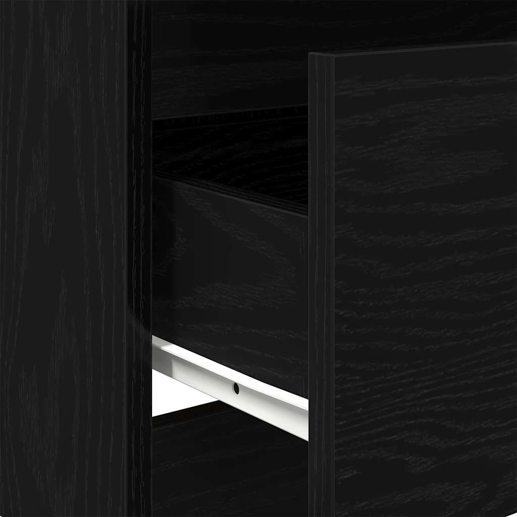 Dressoir 60x35x76 cm bewerkt hout zwart eikenkleurig
