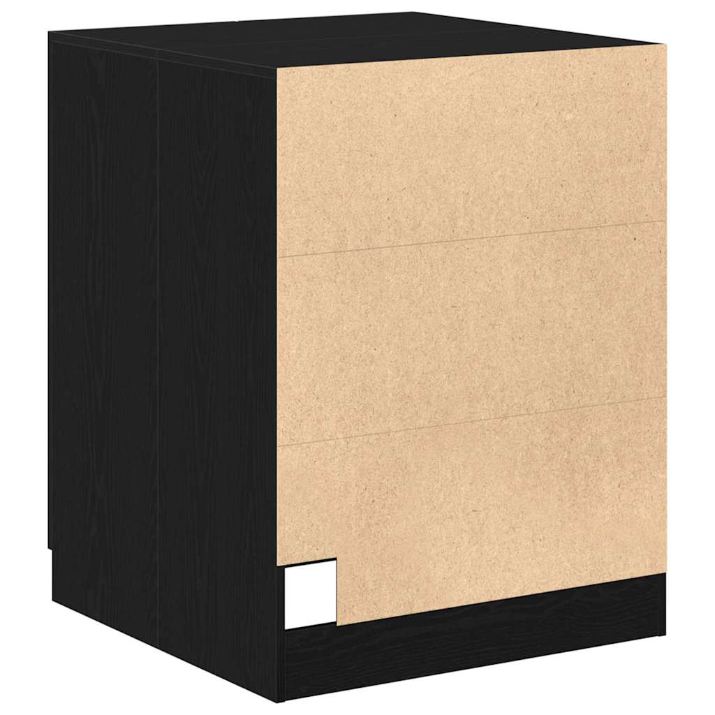 Afwasmachinekast Zwart Eiken 70,5x71,5x91,5 cm Bewerkt Hout