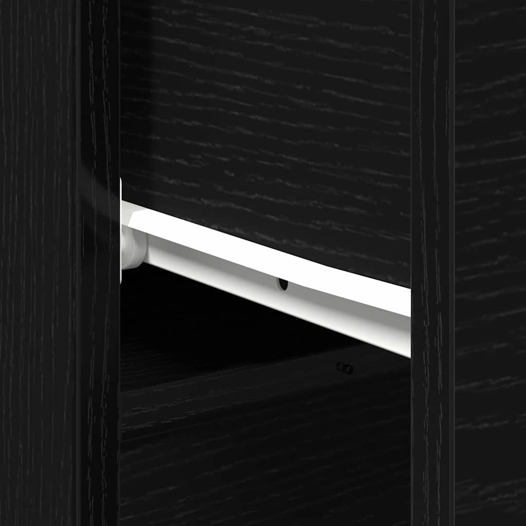 Zwarte Eikenhouten Dressoir 30x30x70 cm Gemaakt van Houtcomposiet