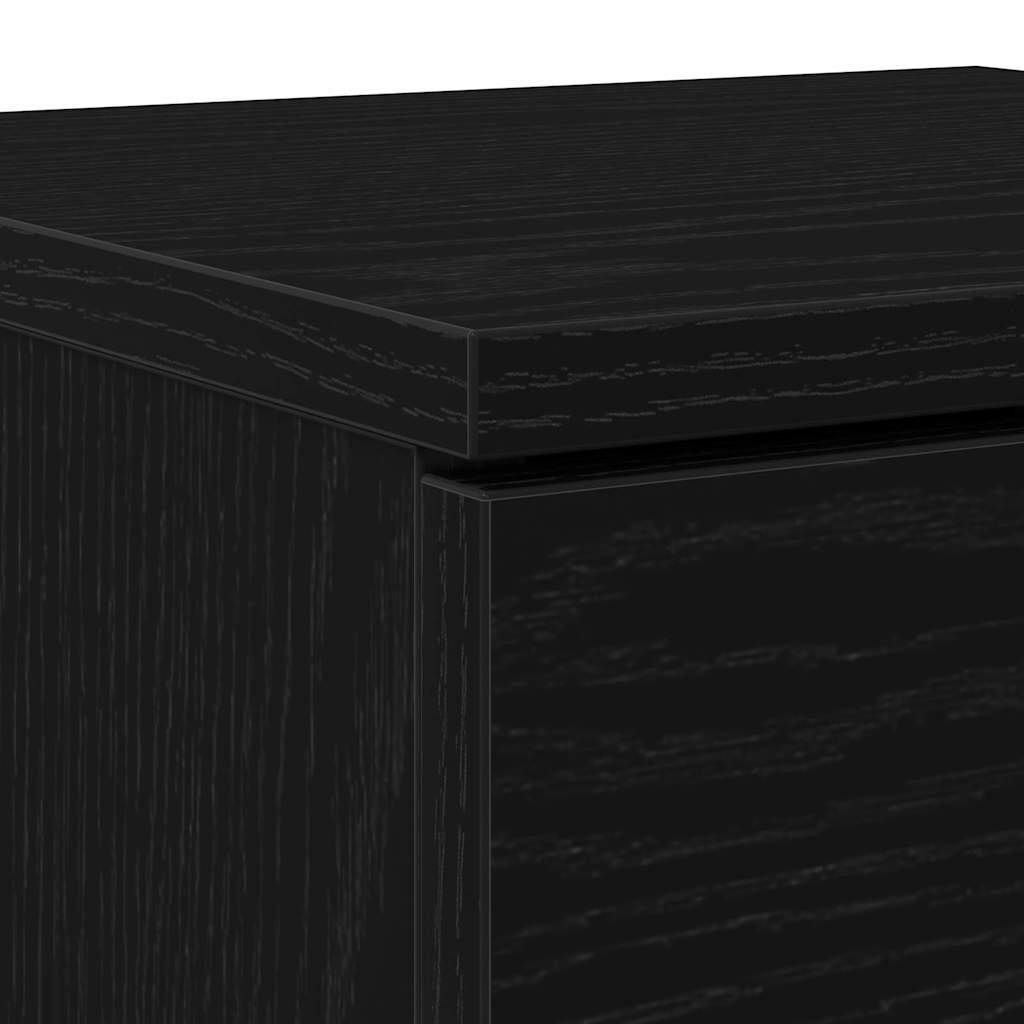Zwarte Eikenhouten Dressoir 30x30x70 cm Gemaakt van Houtcomposiet