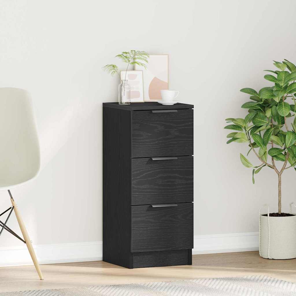 Zwarte Eikenhouten Dressoir 30x30x70 cm Gemaakt van Houtcomposiet