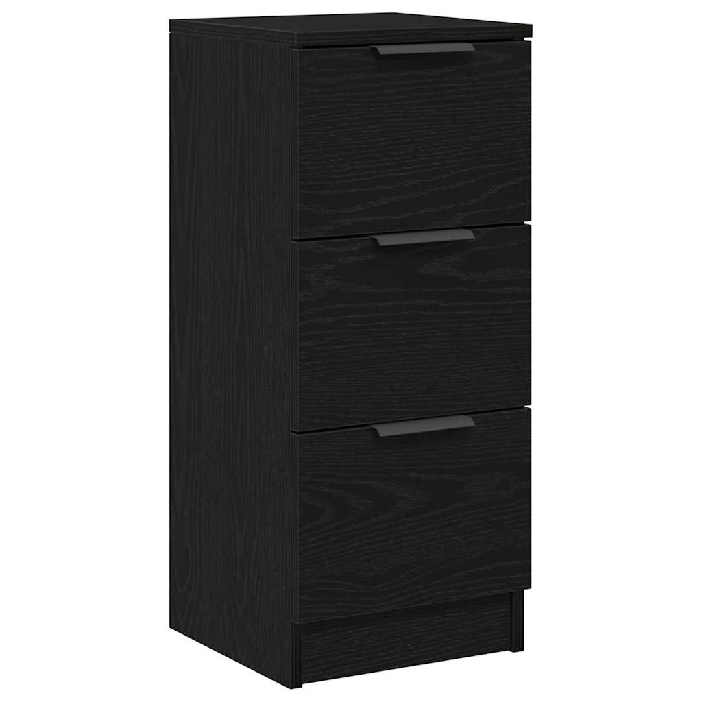 Zwarte Eikenhouten Dressoir 30x30x70 cm Gemaakt van Houtcomposiet