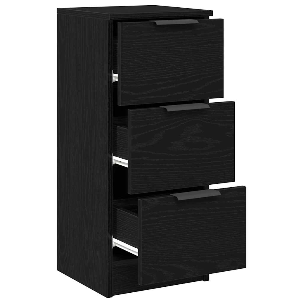 Zwarte Eikenhouten Dressoir 30x30x70 cm Gemaakt van Houtcomposiet