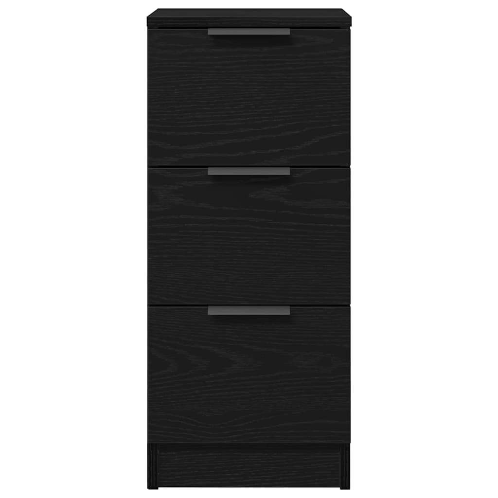 Zwarte Eikenhouten Dressoir 30x30x70 cm Gemaakt van Houtcomposiet