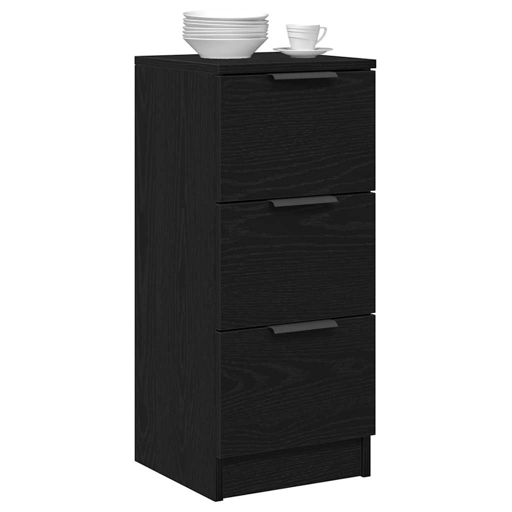 Zwarte Eikenhouten Dressoir 30x30x70 cm Gemaakt van Houtcomposiet