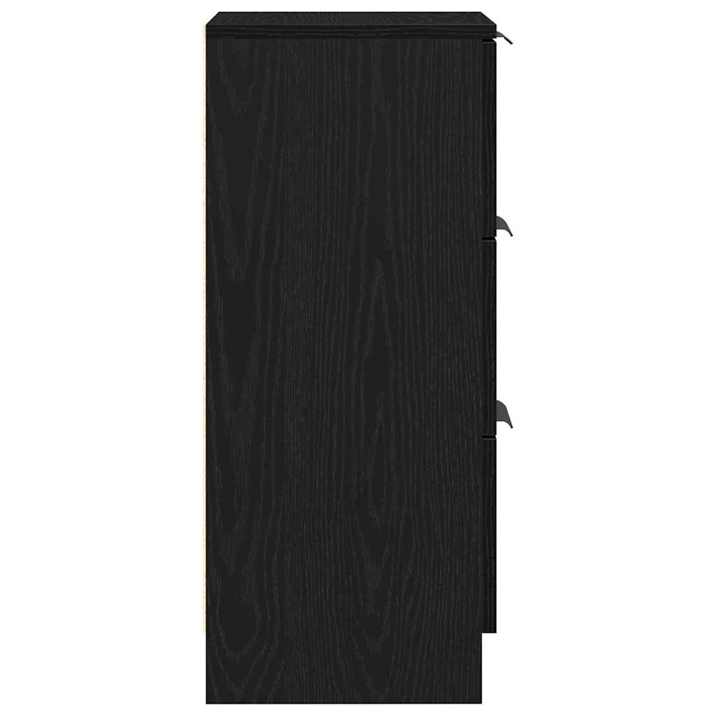 Zwarte Eikenhouten Dressoir 30x30x70 cm Gemaakt van Houtcomposiet