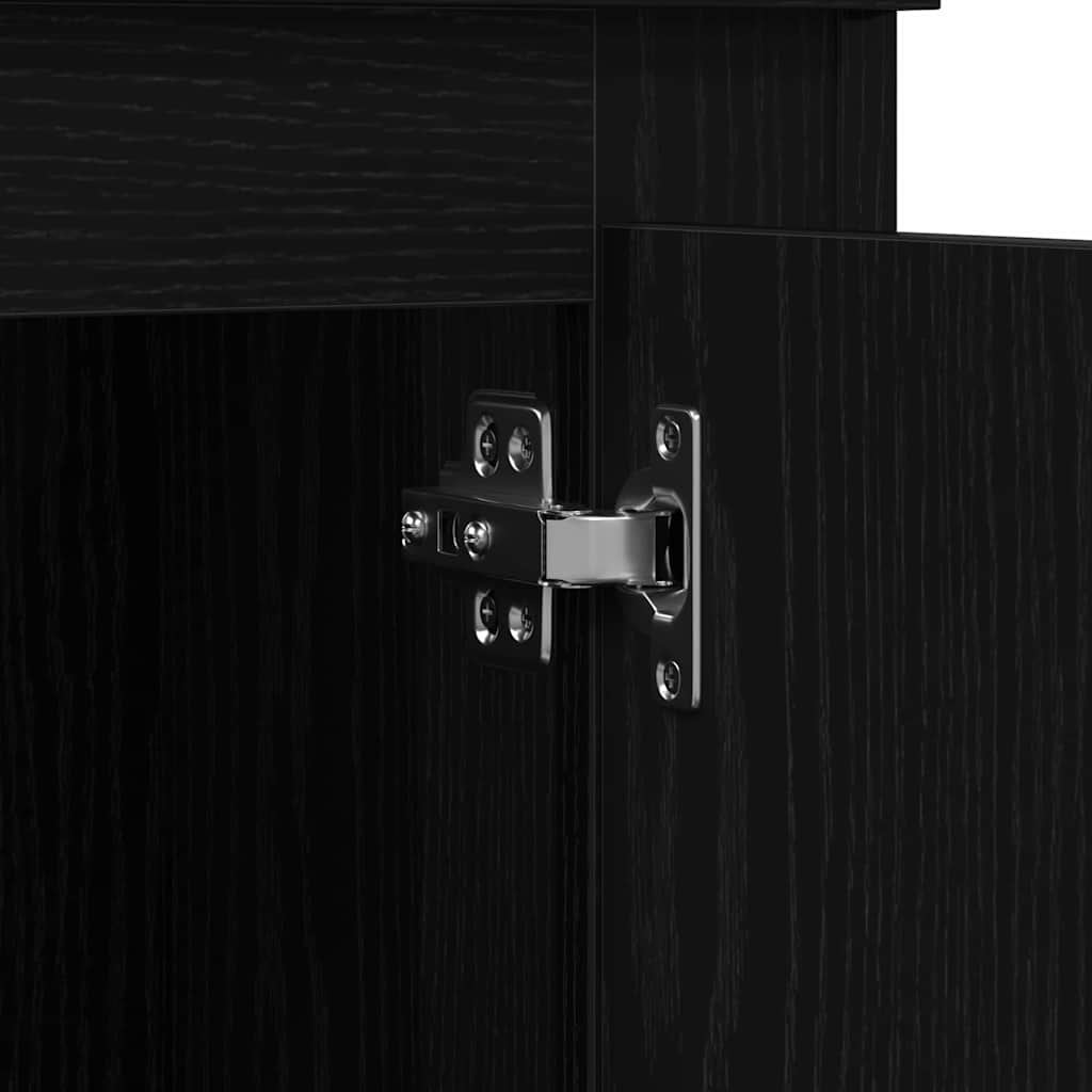 Hoge kast 60x35,5x103,5 cm bewerkt hout zwart eikenkleurig