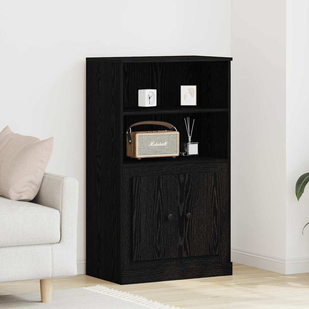 Hoge kast 60x35,5x103,5 cm bewerkt hout zwart eikenkleurig