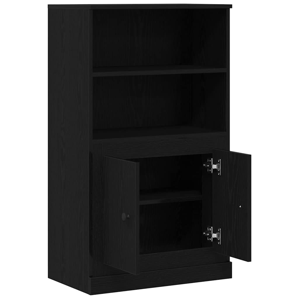 Hoge kast 60x35,5x103,5 cm bewerkt hout zwart eikenkleurig