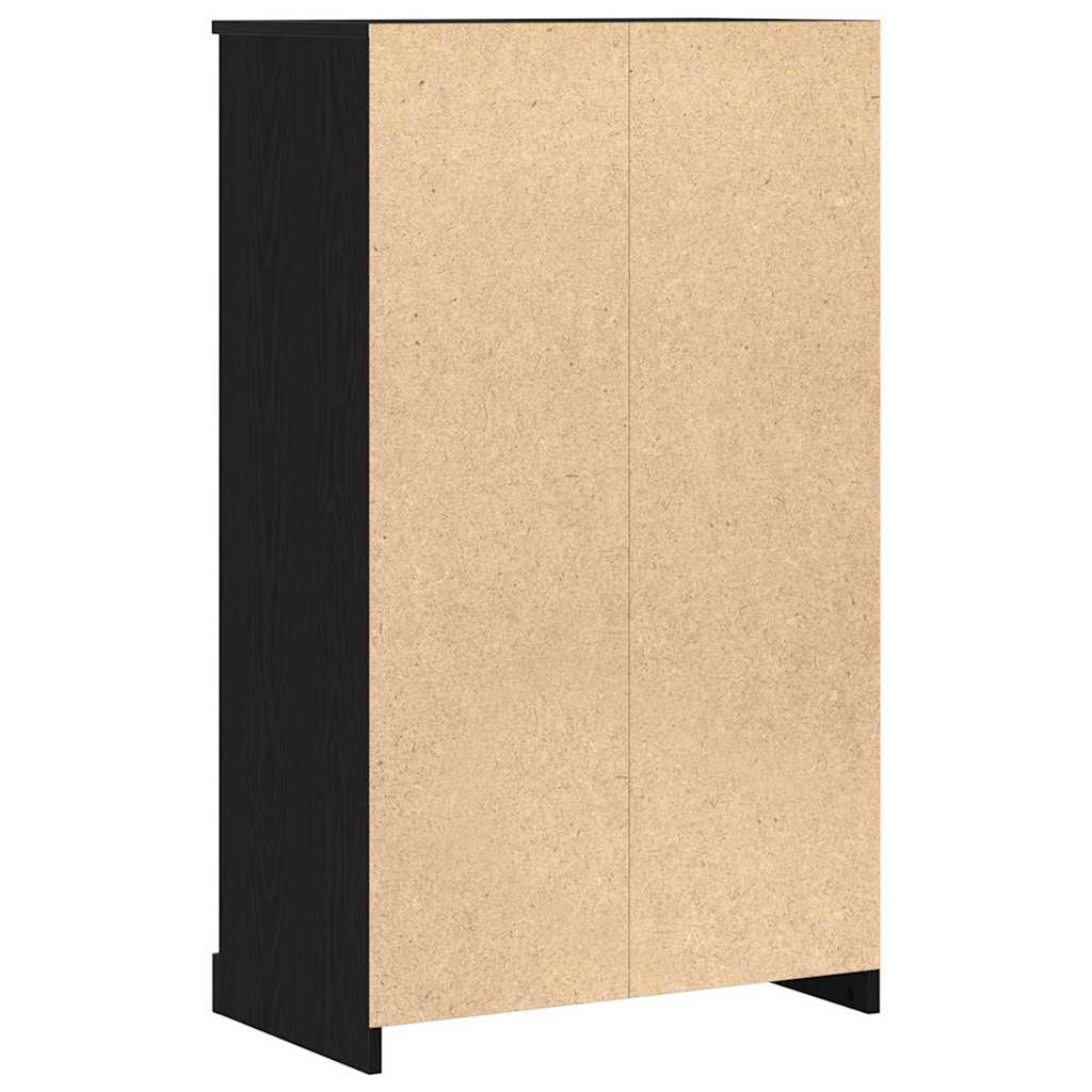 Hoge kast 60x35,5x103,5 cm bewerkt hout zwart eikenkleurig
