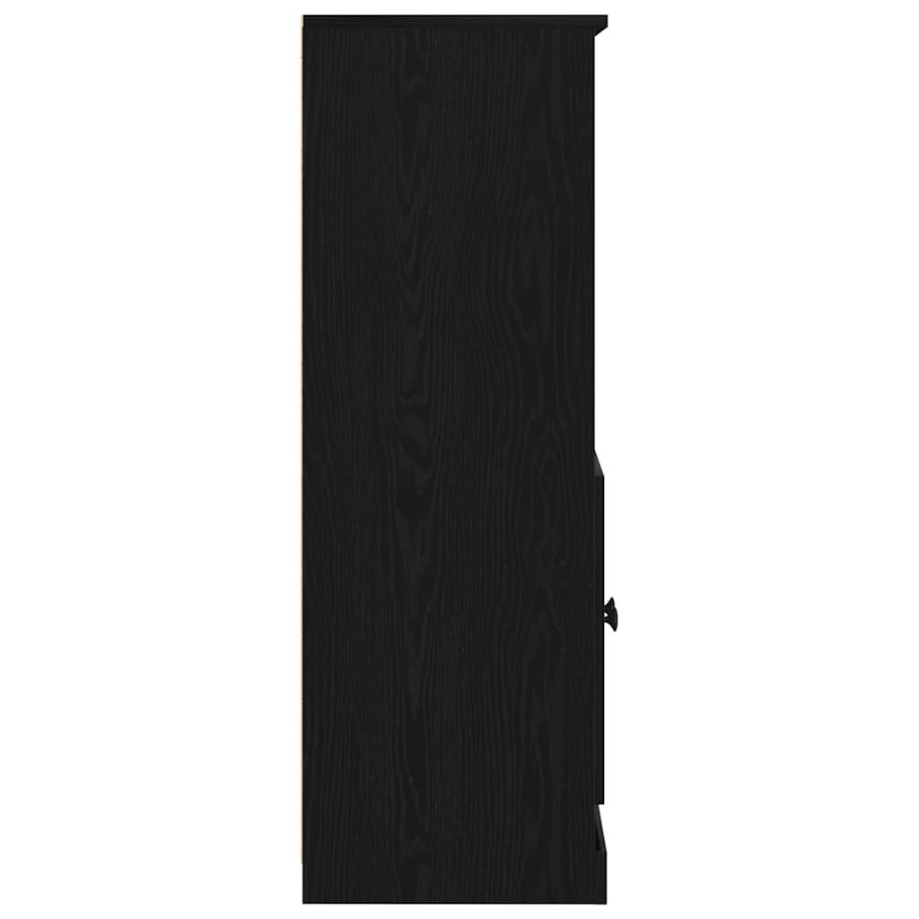 Hoge kast 60x35,5x103,5 cm bewerkt hout zwart eikenkleurig