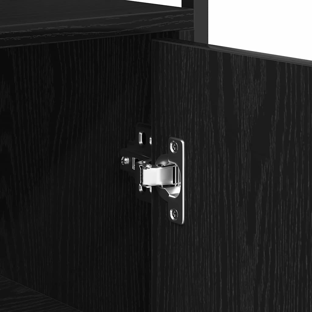 Dressoir 70x30x80 cm bewerkt hout zwart eikenkleurig