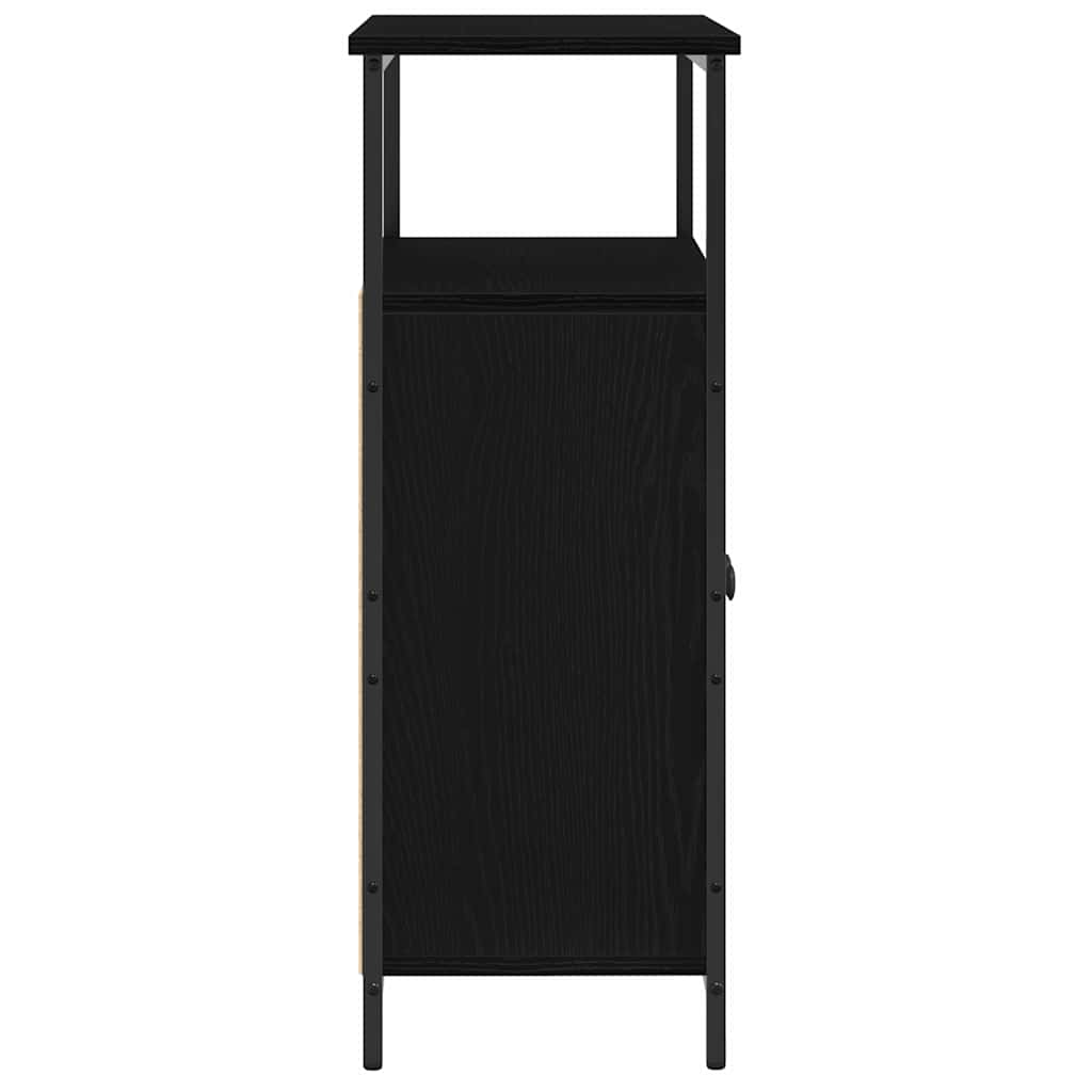 Dressoir 70x30x80 cm bewerkt hout zwart eikenkleurig