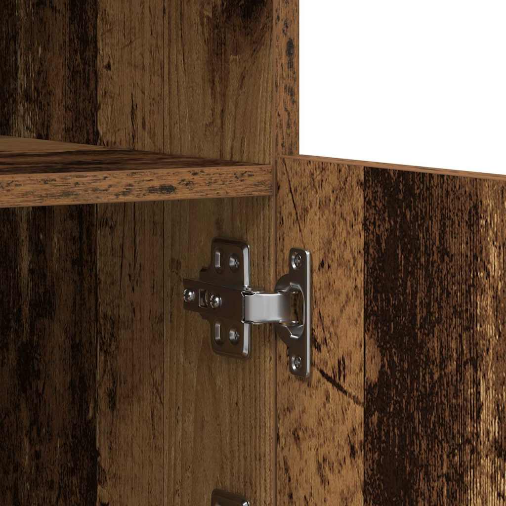 Dressoir met LED-verlichting 60,5x37x67 cm oud houtkleurig