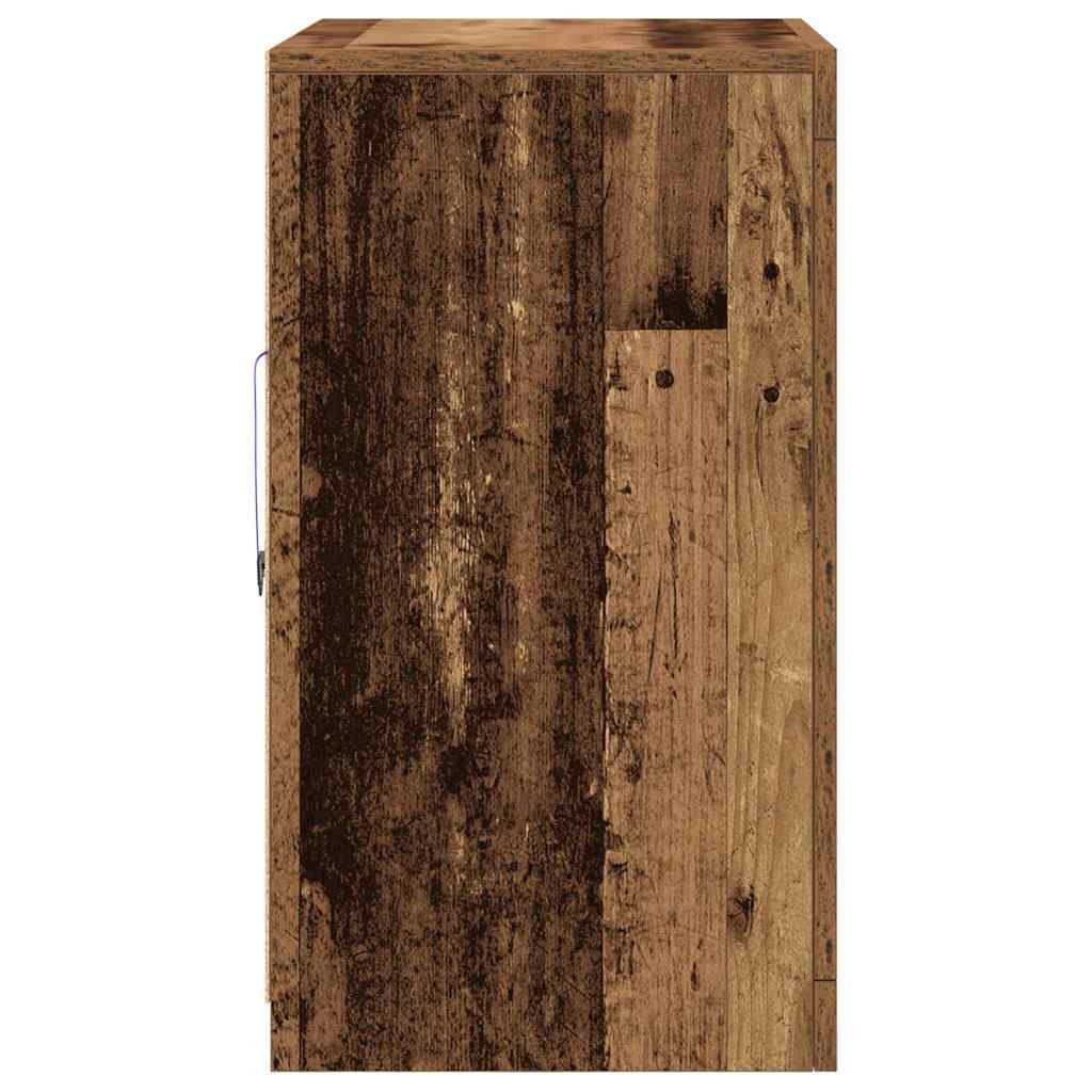 Dressoir met LED-verlichting 60,5x37x67 cm oud houtkleurig