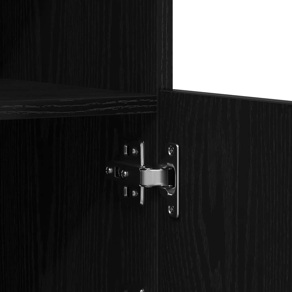 Dressoir met LED-verlichting 60,5x37x67 cm zwart eikenkleurig