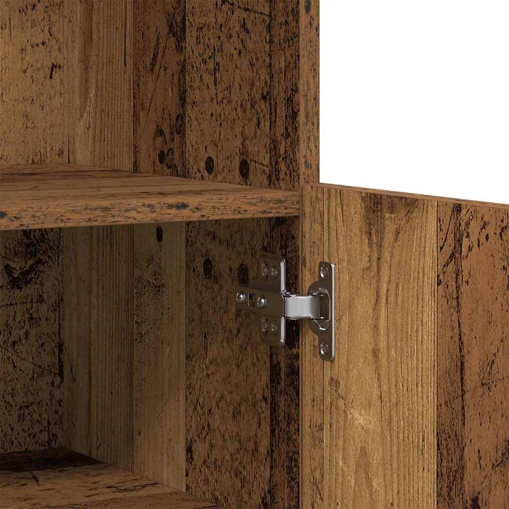 Dressoir met LED-verlichting 60x37x100 cm oud houtkleurig