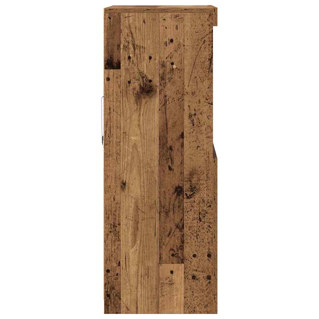 Dressoir met LED-verlichting 60x37x100 cm oud houtkleurig