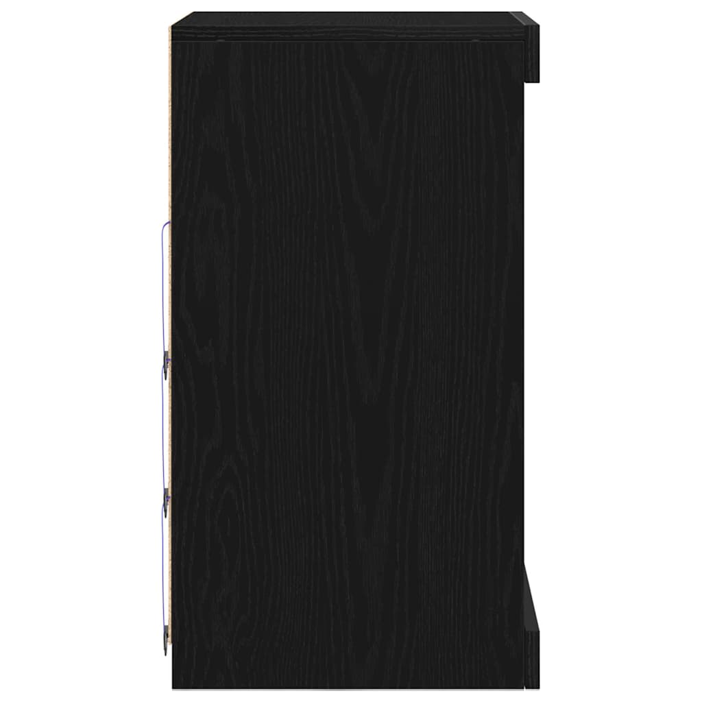 Dressoir met LED-verlichting 41x37x67 cm zwart eikenkleurig