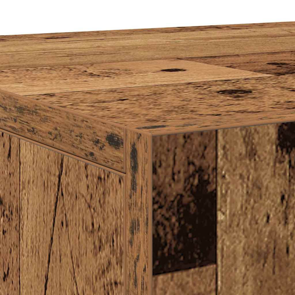 Dressoir met 3 deuren 90x34x80 cm bewerkt hout oud houtkleurig