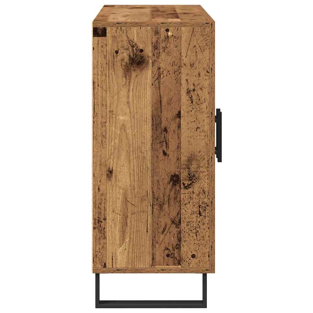 Dressoir met 3 deuren 90x34x80 cm bewerkt hout oud houtkleurig