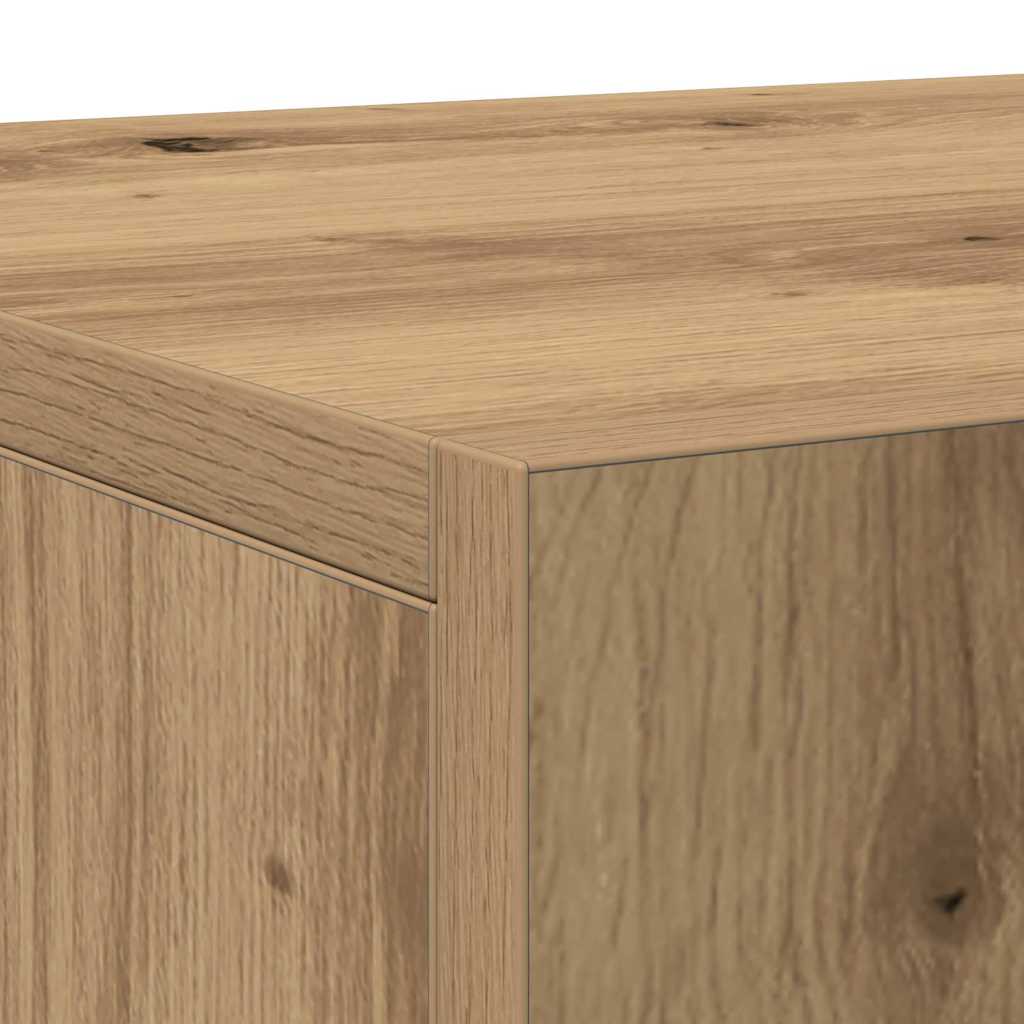 Dressoir met 3 deuren 90x34x80 cm bewerkt hout artisanaal eiken