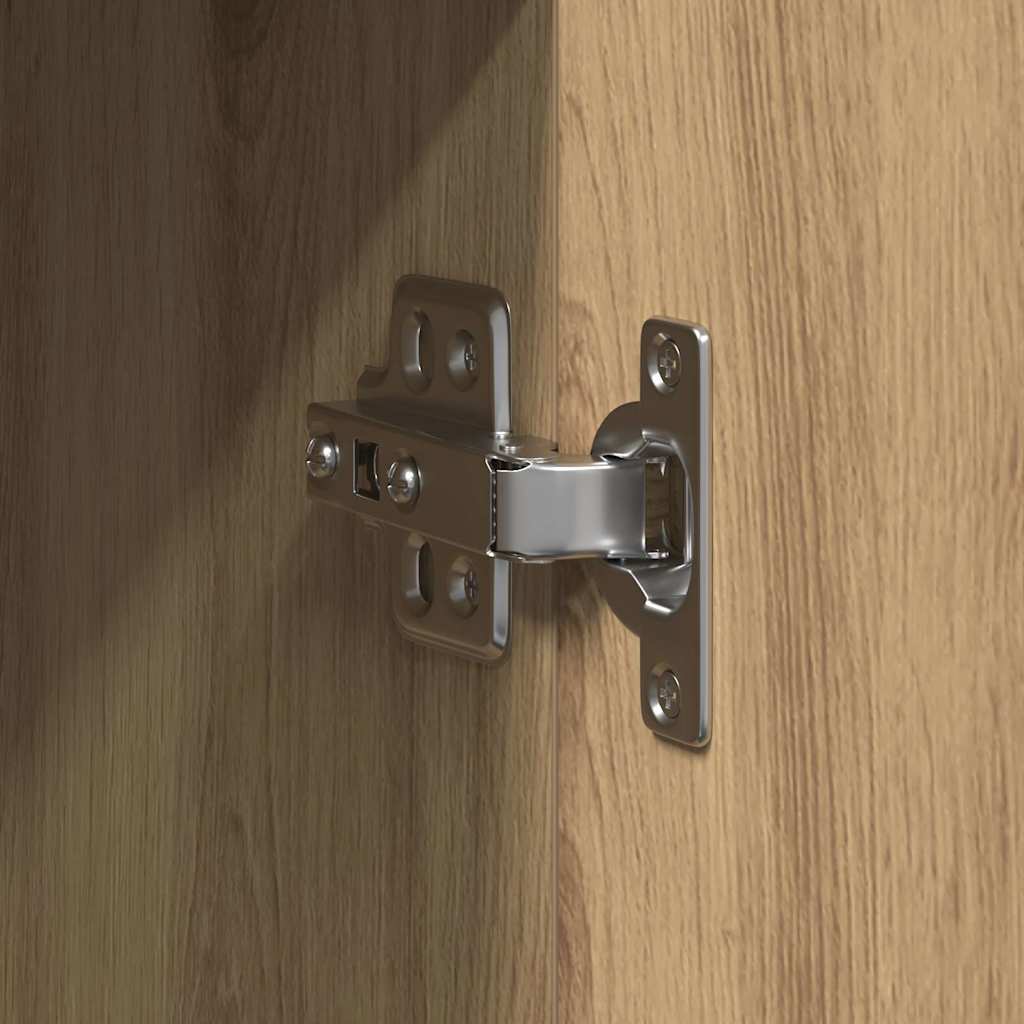 Dressoir met 3 deuren 90x34x80 cm bewerkt hout artisanaal eiken