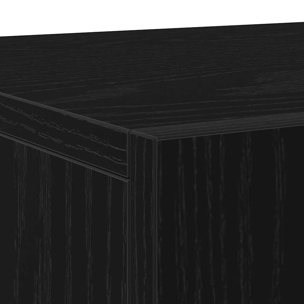 Dressoirmet 3 deuren 90x34x80 cm bewerkt hout zwart eikenkleur