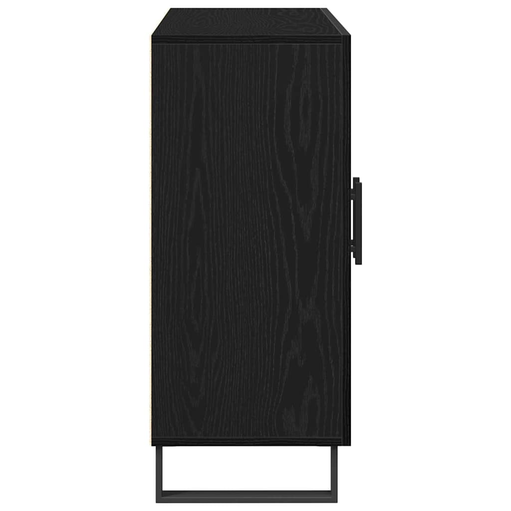 Dressoirmet 3 deuren 90x34x80 cm bewerkt hout zwart eikenkleur