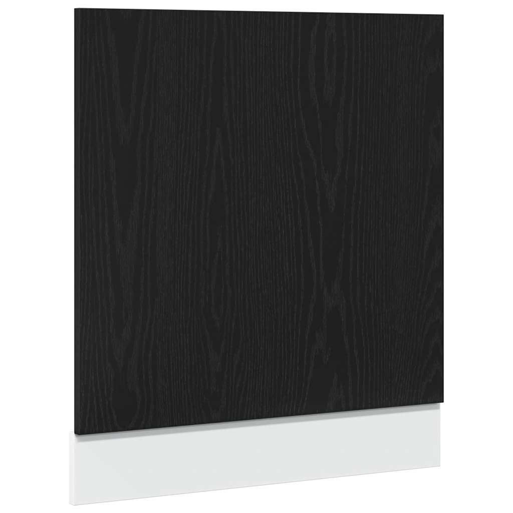 Vaatwasserpaneel 60x1,5x67 cm bewerkt hout zwart eiken