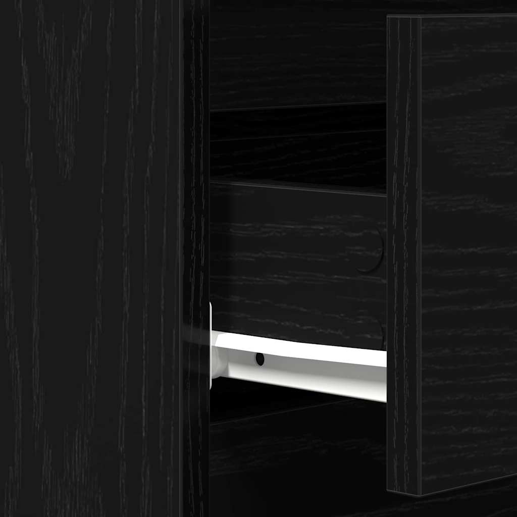 Dressoir met lades 60x35x70 cm bewerkt hout zwart eikenkleurig