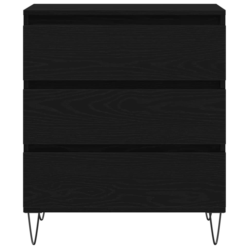Dressoir met lades 60x35x70 cm bewerkt hout zwart eikenkleurig