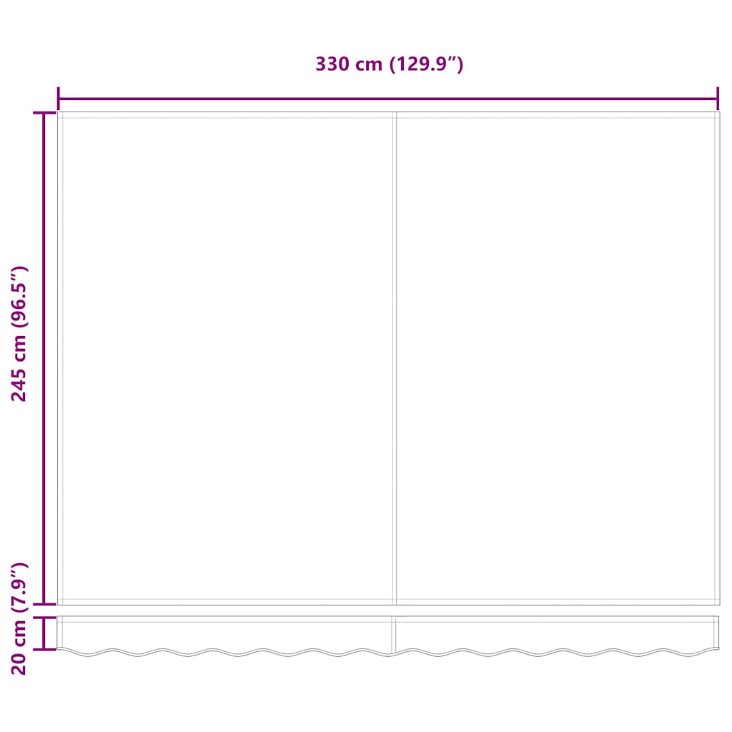 Inklapbaar Zonnescherm 350 x 250 cm Wit
