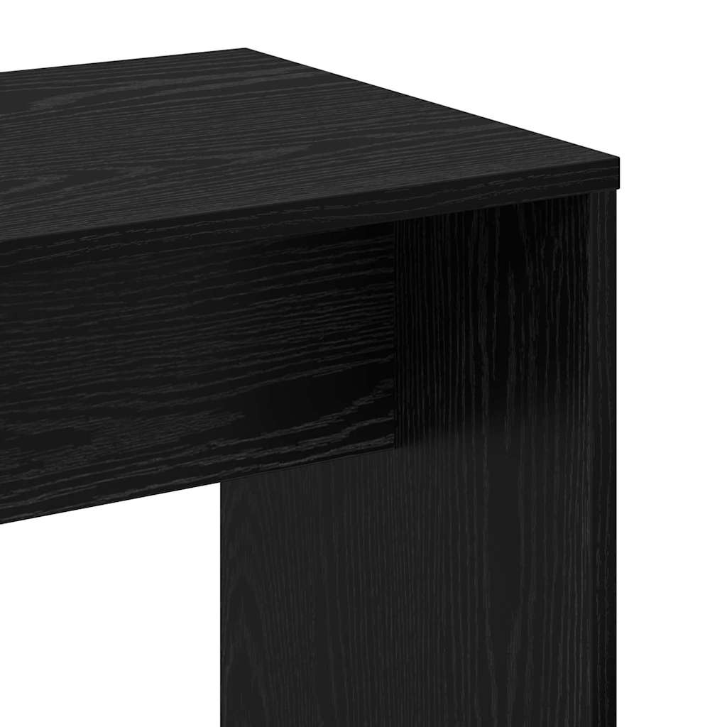 Toilettafel Set Zwart eiken 86.5 x 35 x 136 cm Bewerkt hout