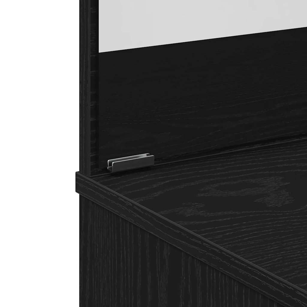 Toilettafel Set Zwart eiken 86.5 x 35 x 136 cm Bewerkt hout
