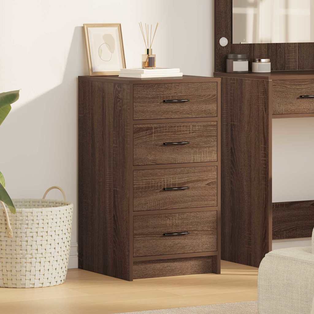 Dressoir Bruin Eiken 40x41x75 cm Geengineerd Hout