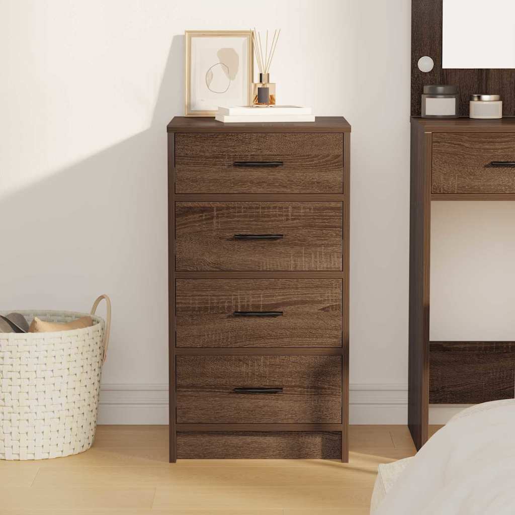 Dressoir Bruin Eiken 40x41x75 cm Geengineerd Hout