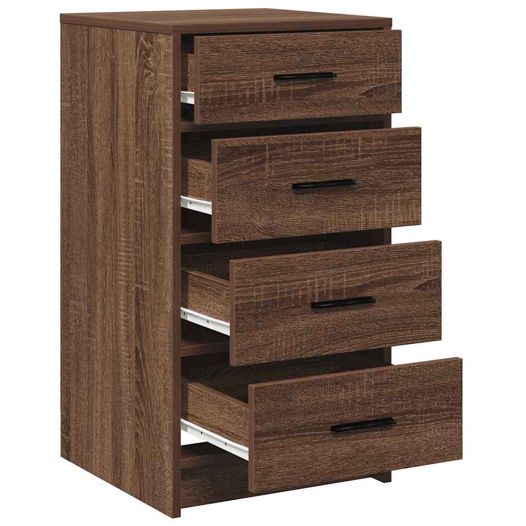 Dressoir Bruin Eiken 40x41x75 cm Geengineerd Hout