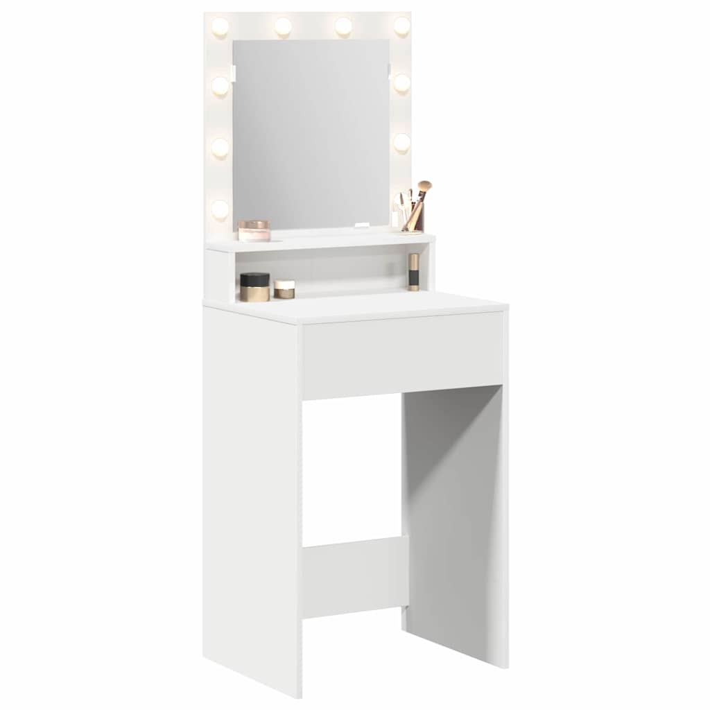 Luxe Kaptafel met LED-Verlichting & Spiegel – Wit – Strak Design met Opbergruimte